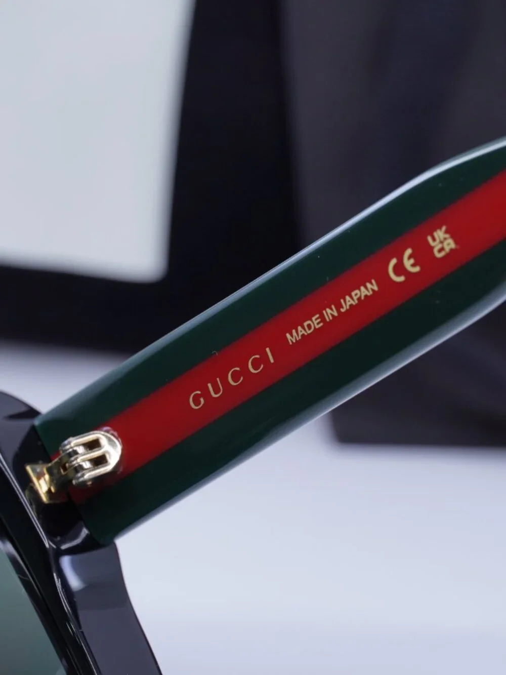 Gucci GG1861S 001 Square Sunglasses - Shiny Black / Grey